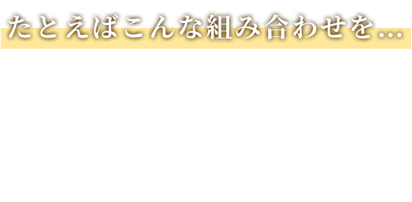 たとえばこんな組み合わせを…